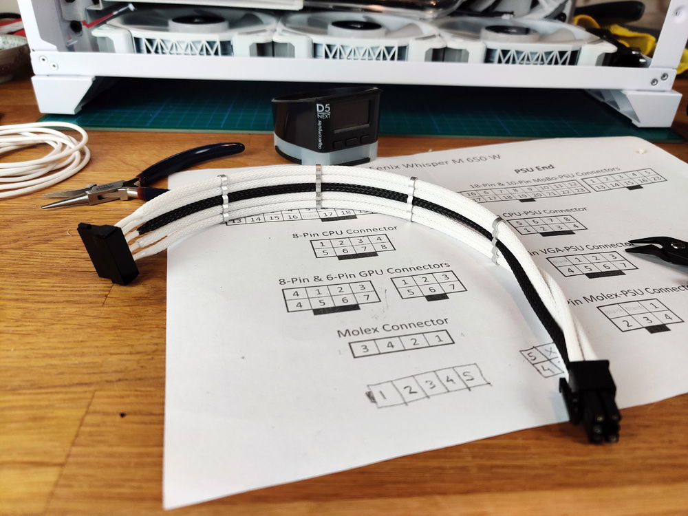 The SATA power cable for the pump, however, was much less of a problem compared to the MoBo cable and didn't take nearly as long.