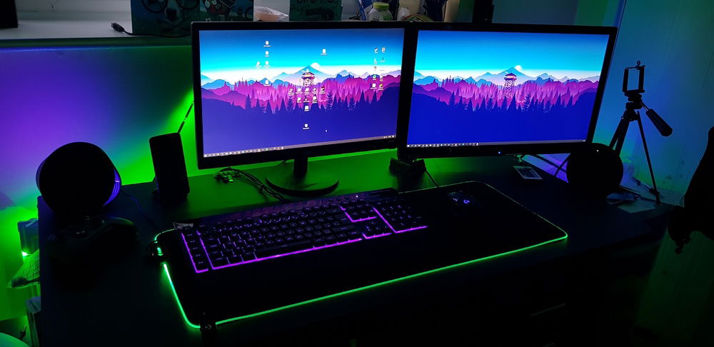 My gaming and school work desk