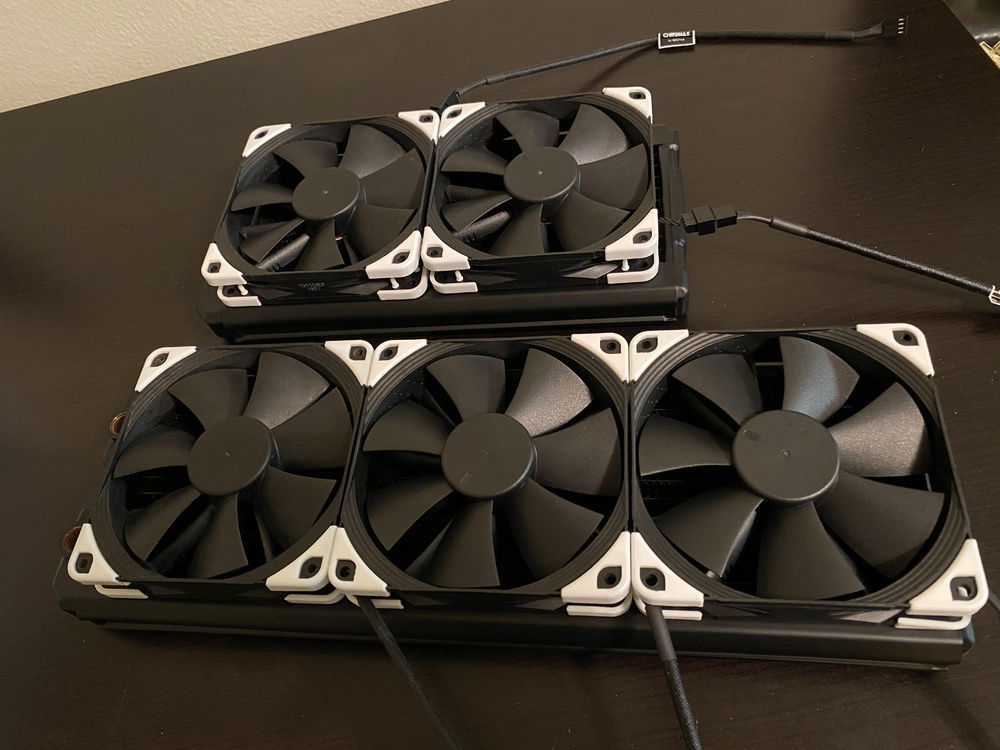 Mounted the fans to the radiators