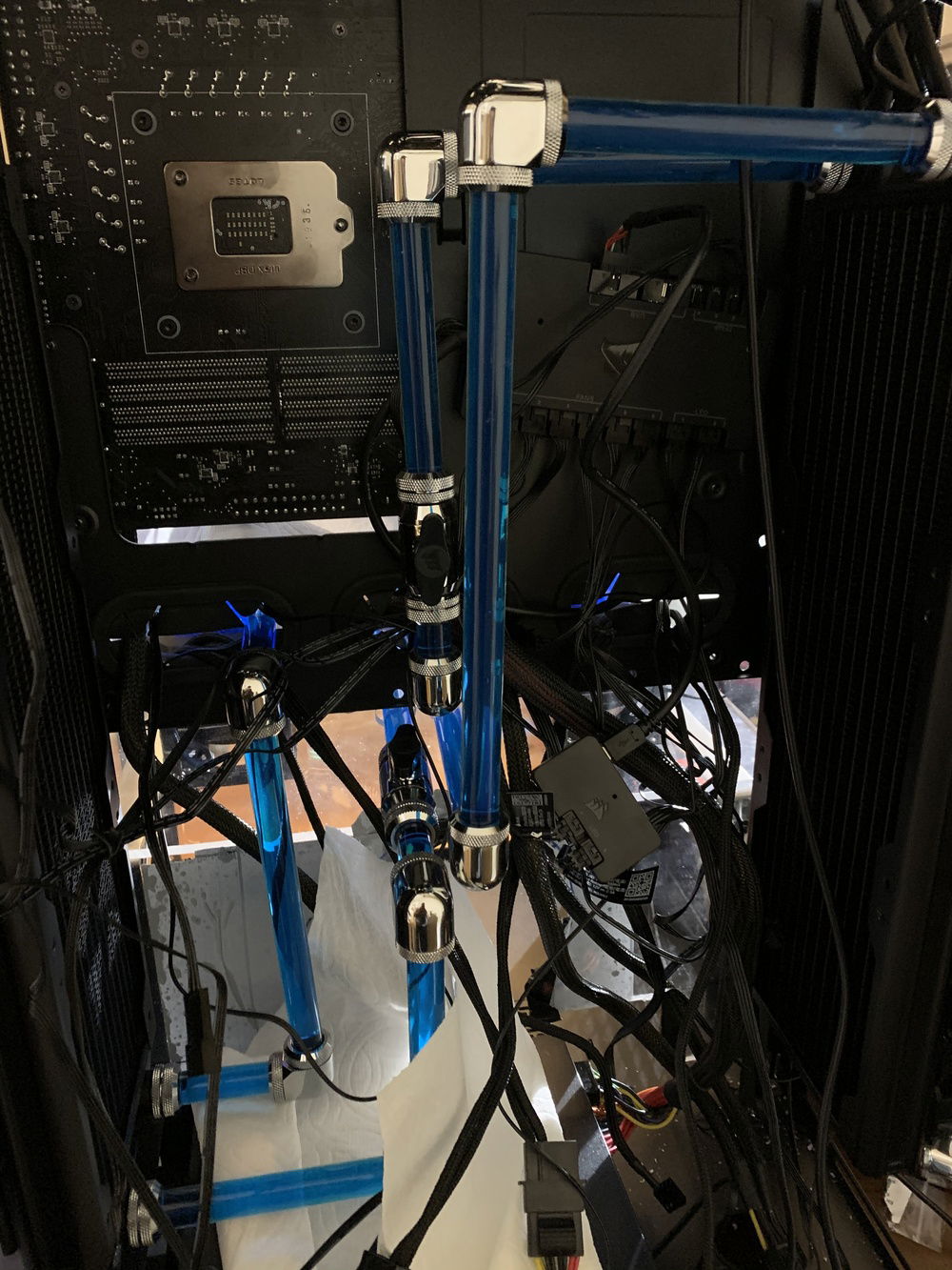 May 5 - back of the case. Now that loops is closed and filled working on cabling and wires.