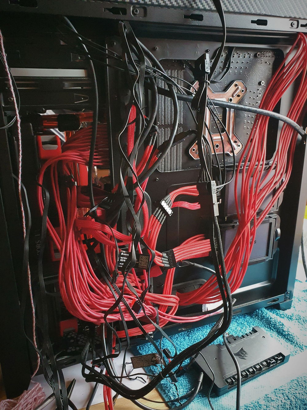 Cable mess during the build. :-(