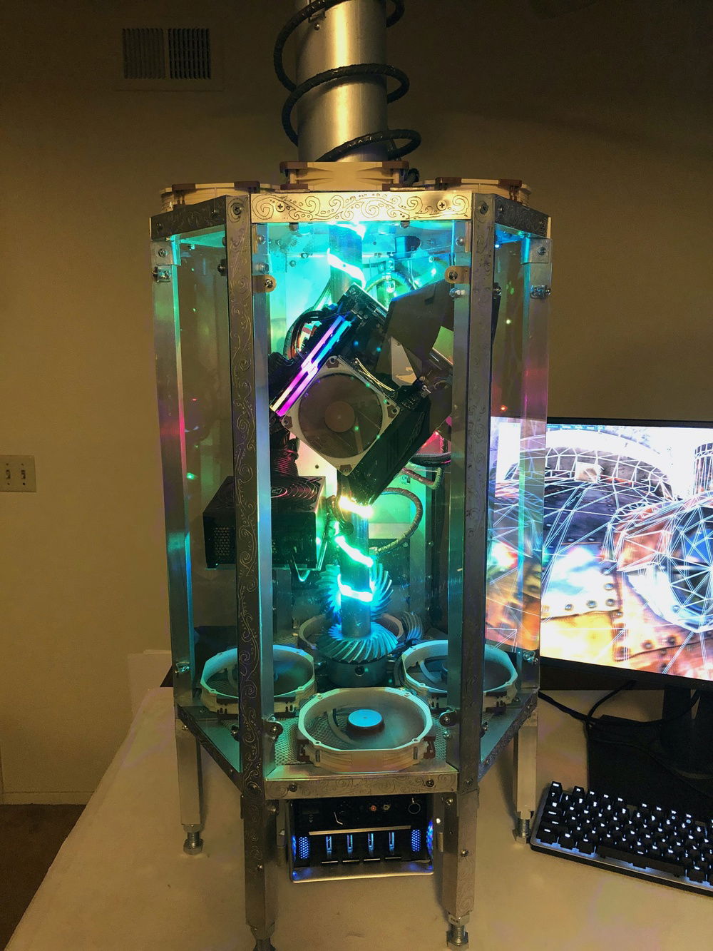 Rotating PC glowing