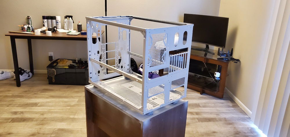 The painting process.