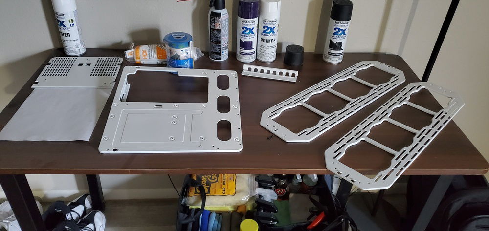 The painting process.