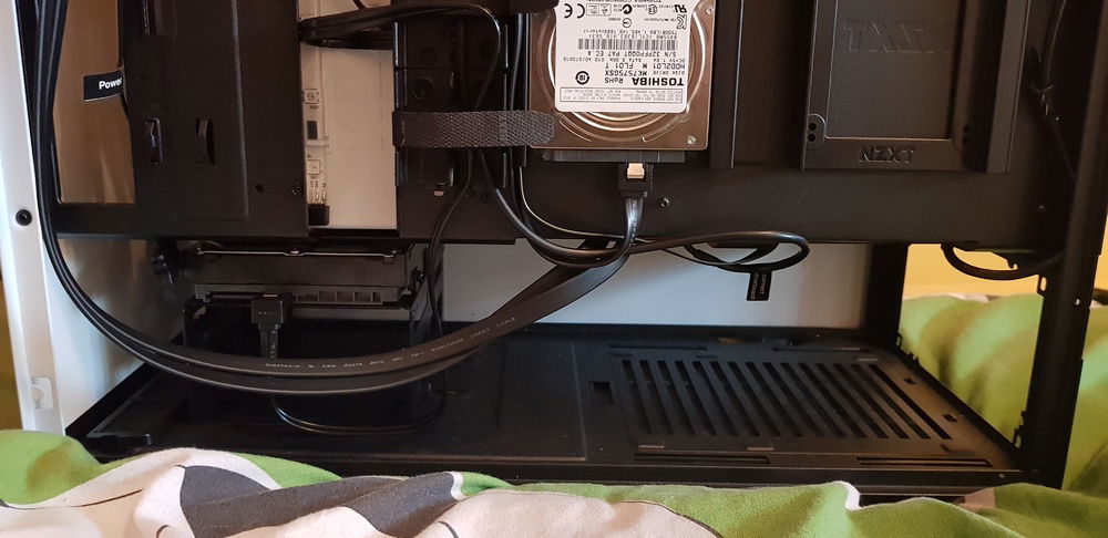 Bottom of the case at the back, Still waiting for the psu