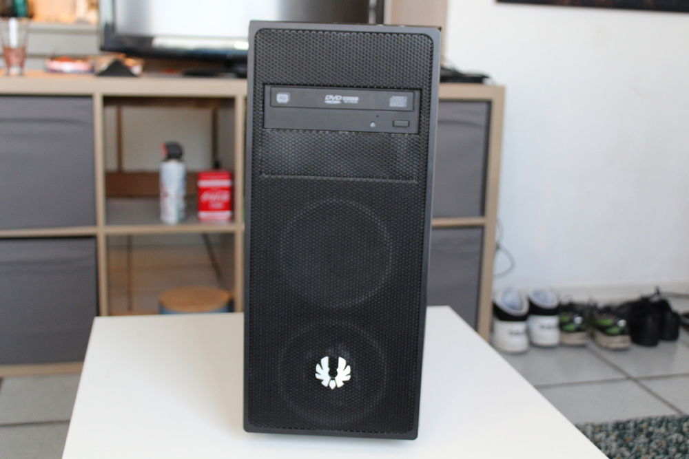 There actually is a system fan on the front panel, but it is a cheap Sharkoon fan that came with a case a friend of me bought.