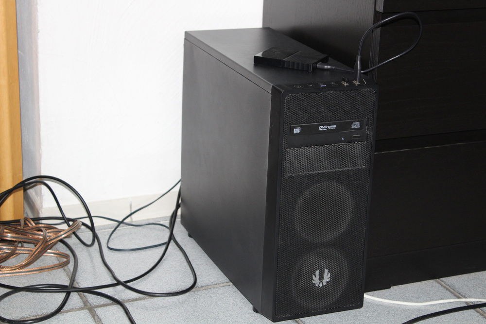 In the corner, where it belongs.