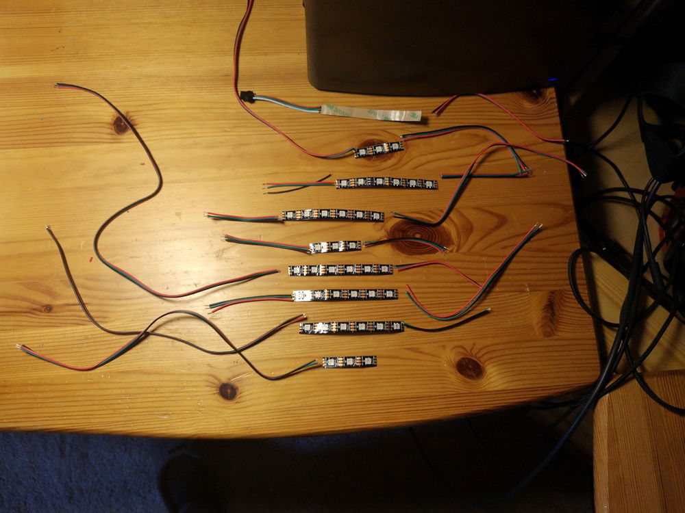 rgb strips and wires cut in lenght