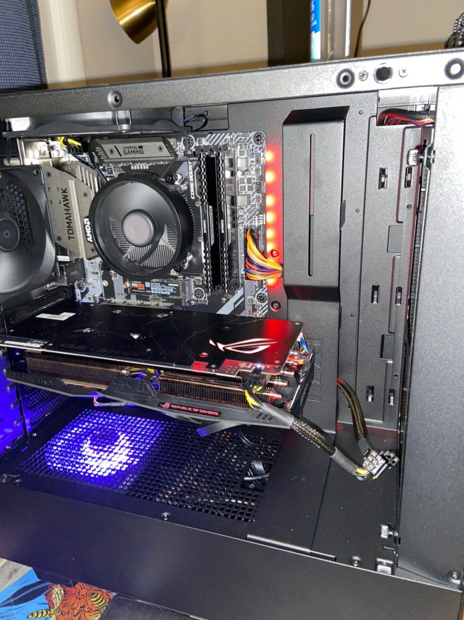 Side with tempered glass off and RGB on.