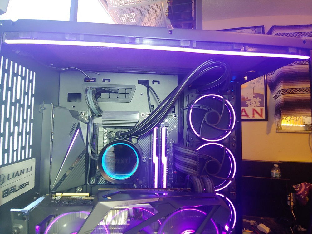 Tried to snake the wire for the light strip along the seam of the top panel