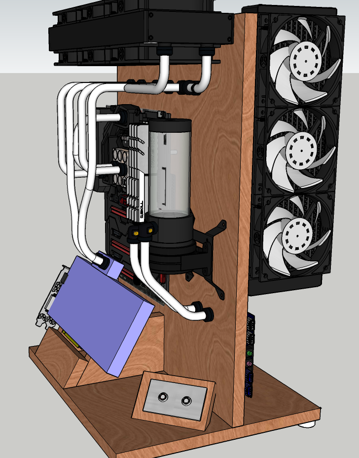 In my original drawing, the ports were in the wrong place, and also the tube routing for the pump res combo had to be changed. 
I figured this would be a worse case scenario for block size, I wanted to make sure I wasn't artificially limiting myself.