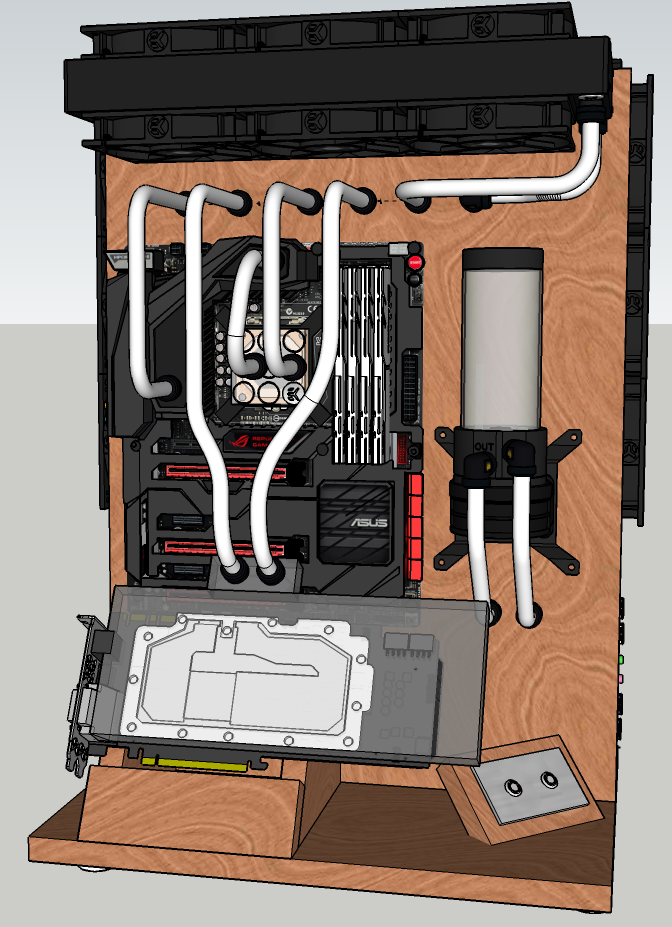 The renders are using and older version of the Asus Maximus Folrmula. The locations are roughly the same for the ports. I made some updates to the render to reflect the current design.