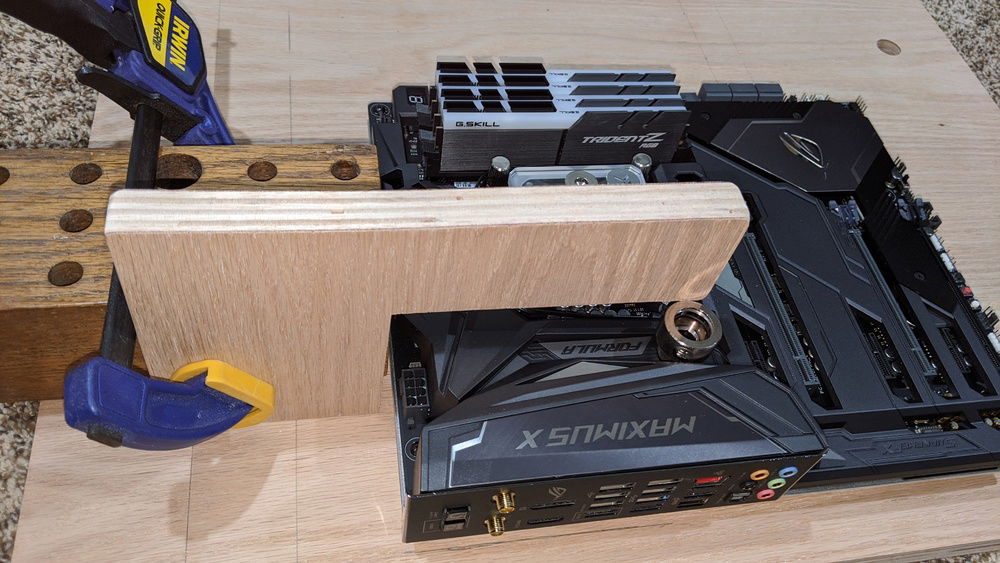 Here is my jig to find the location of the pass through fittings.