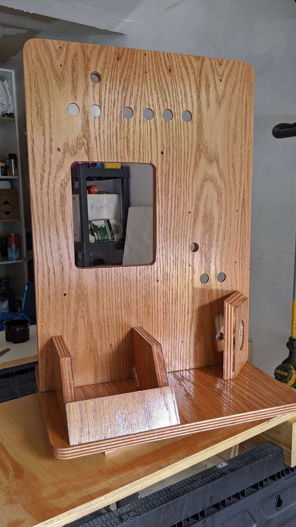 Two coats of spray polyurethane, I'll let it cure for a couple of days and then sand and put a final coat.