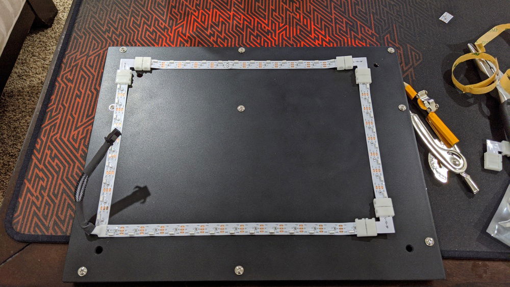 D-RGB lights installed. Hopefully the wiring works... I can't test it until I get it all assembled...