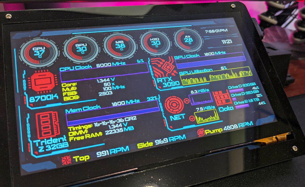 Close up of the monitoring panel. Super easy to do and just add a lot of functionality.