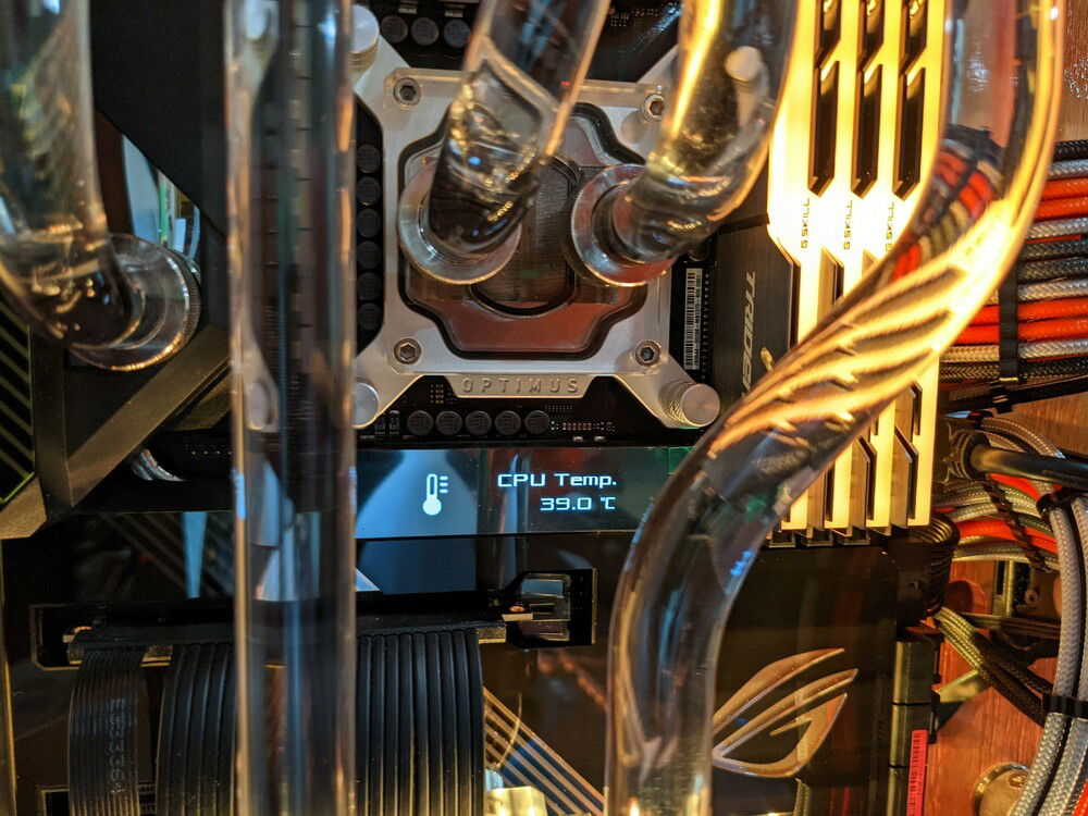 Sitting at a stable 5.3GHz all cores at 1.35v and max temp of 67 Deg.