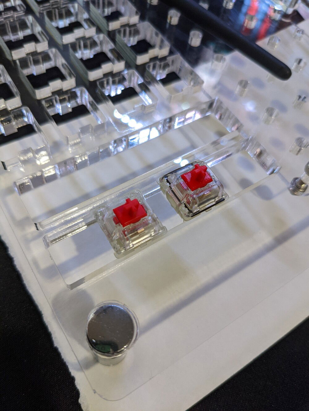 Lubing and filming my Cherry MX Reds for my Everest Max Keyboard.