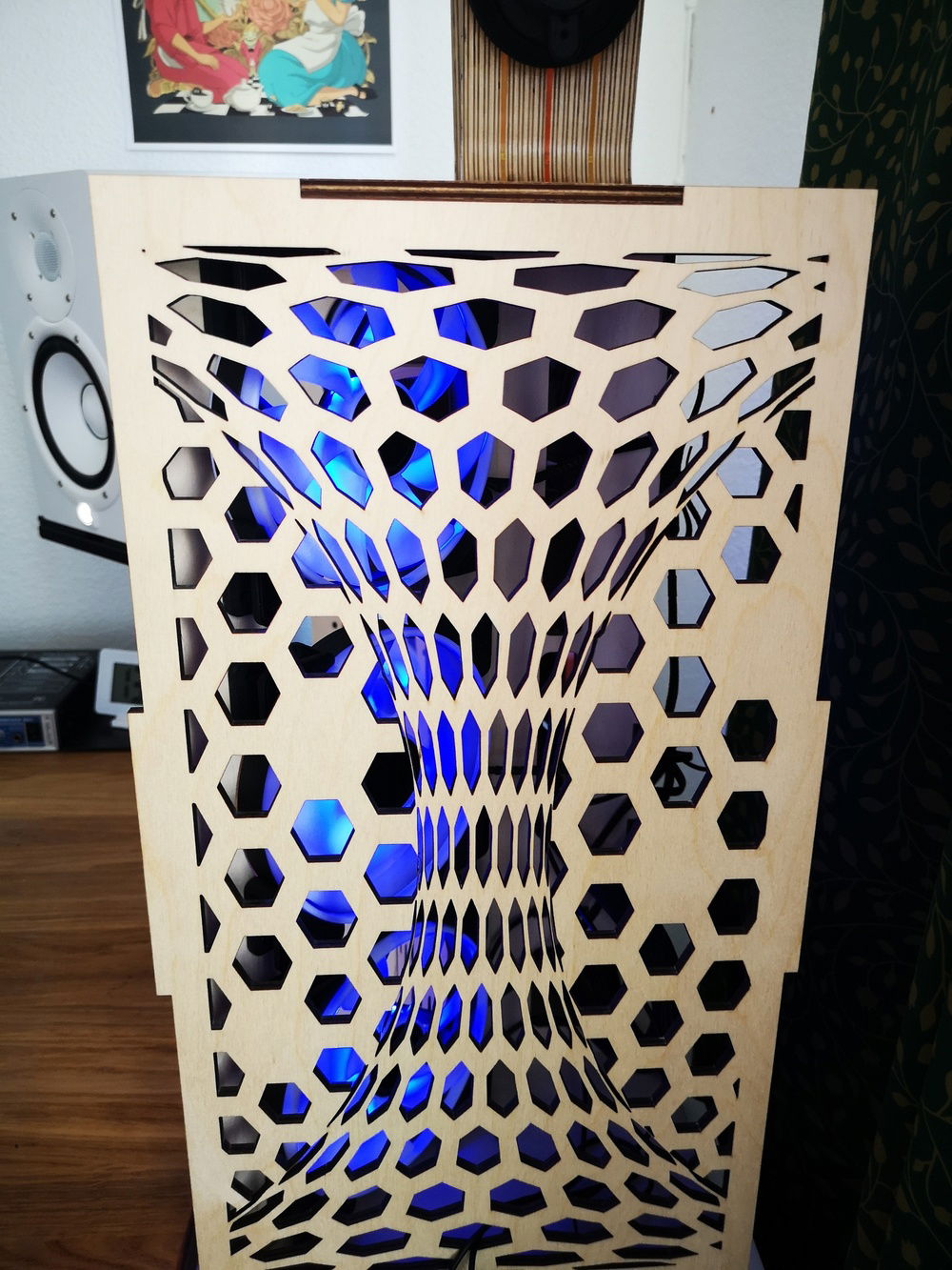 Front with fans shining through. Will add a dust filter in a future update