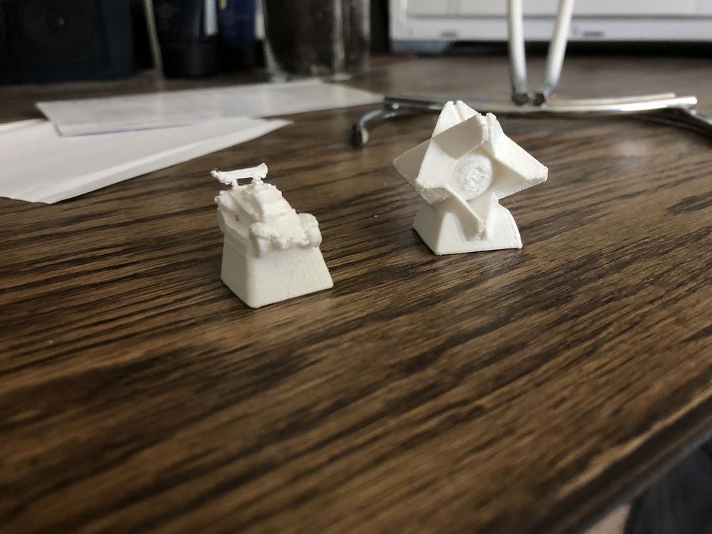 my ghost and octane, the more complex of my prints, before being painted