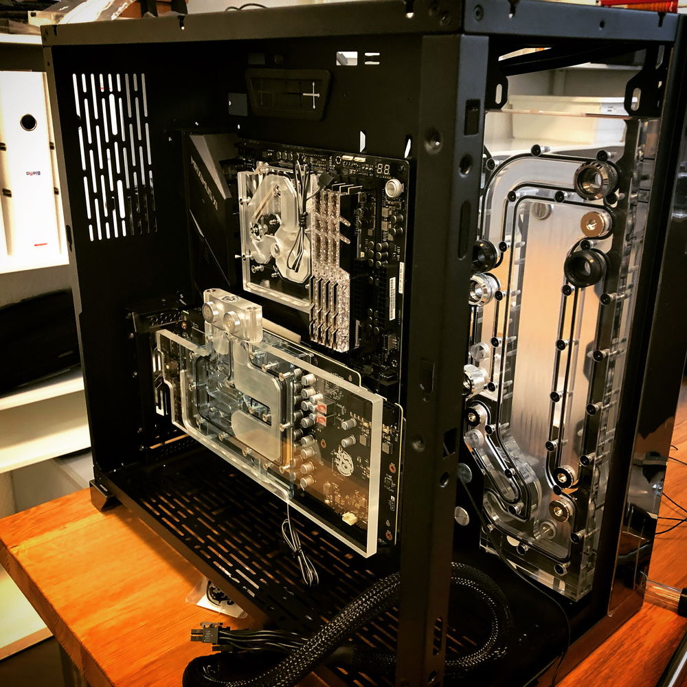 Waterblocks installed. Checked which fittings would match.