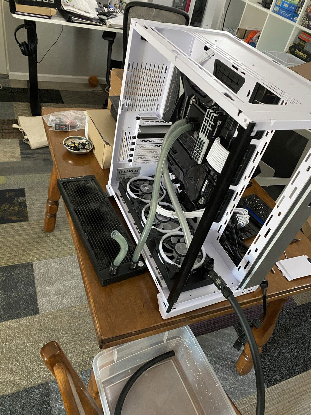 Draining the soft tubing