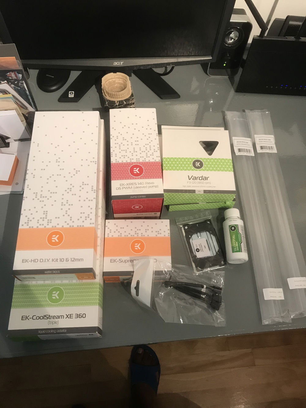 All the watercooling parts