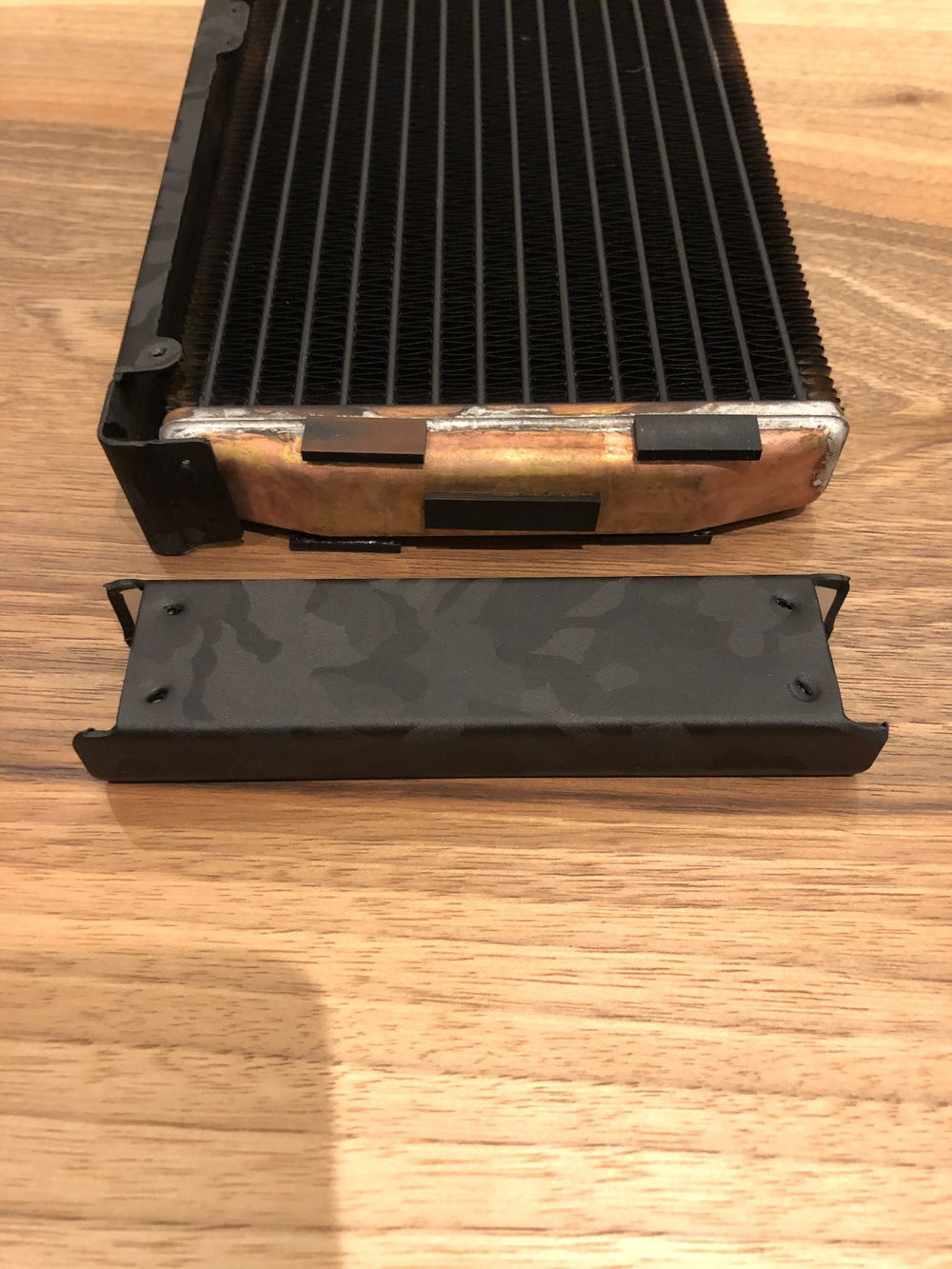 Rad shroud top removed and wrapped