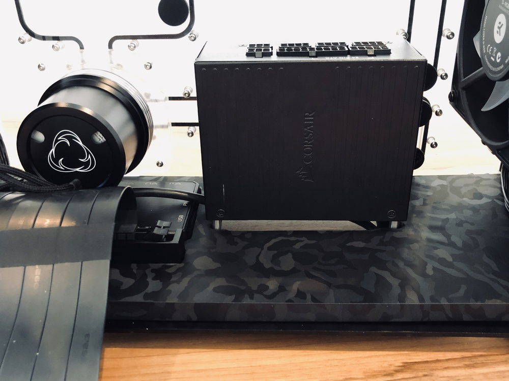 Detail of false floor around PSU mount (ignore cables, these aren't routed at this stage)