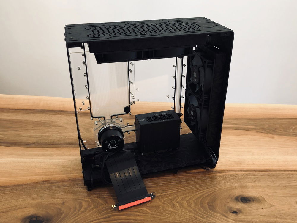 Dry fit of false floor into case (ignore cables, these aren't routed at this stage)