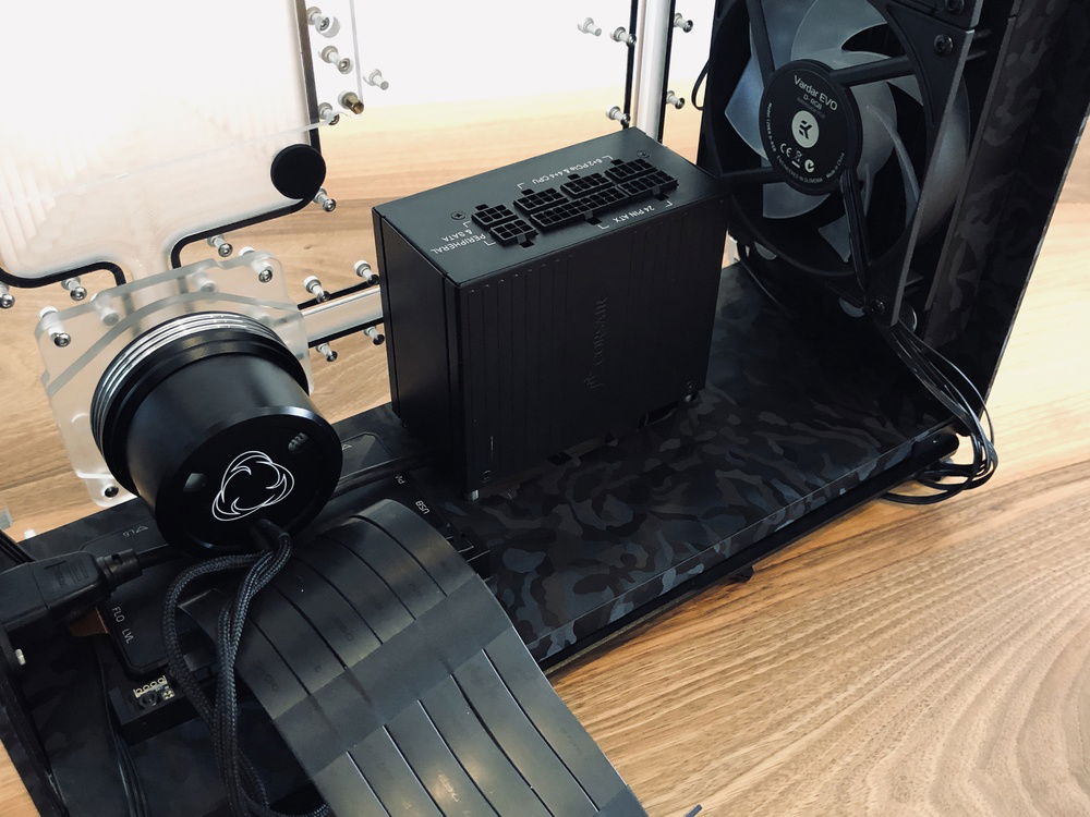 Detail of false floor around PSU mount (ignore cables, these aren't routed at this stage)