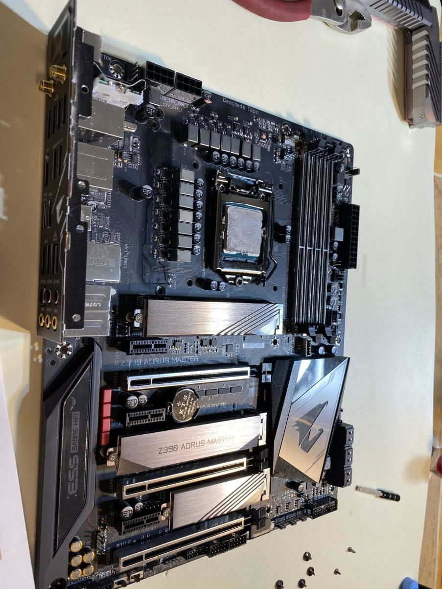 Prepping the motherboard for the monoblock.