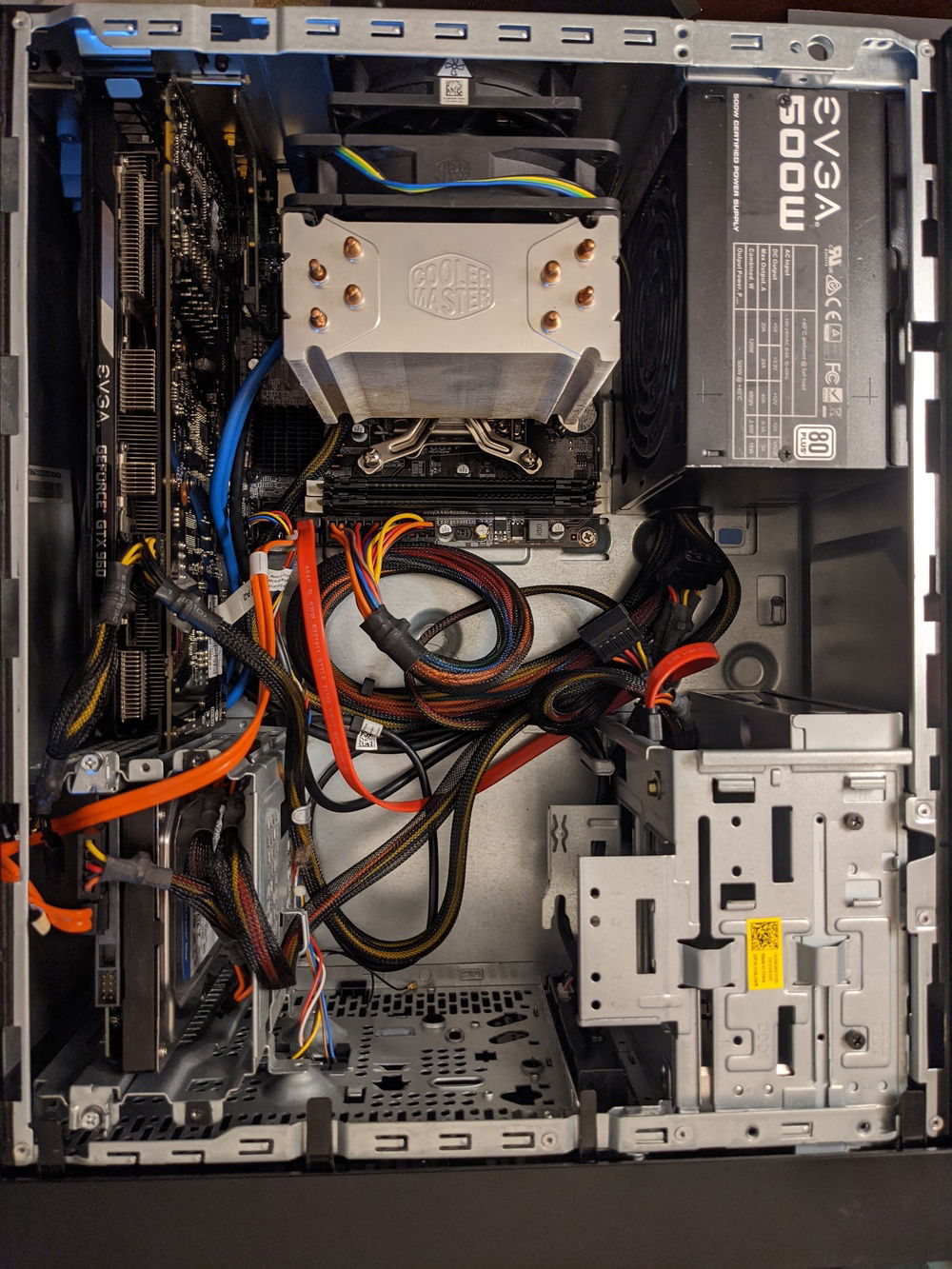 Not the best cable management but the back panel doesn't come off