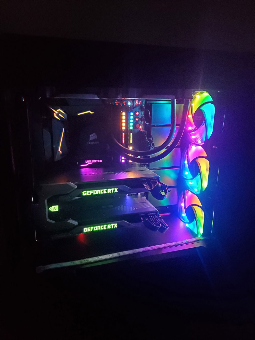 running but GPU's not water cooled yet