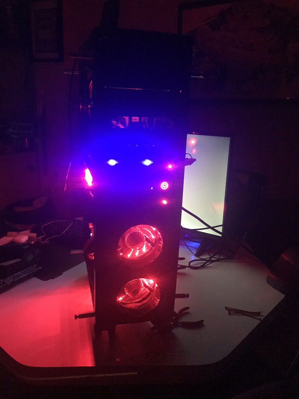 Red custom turbine fans