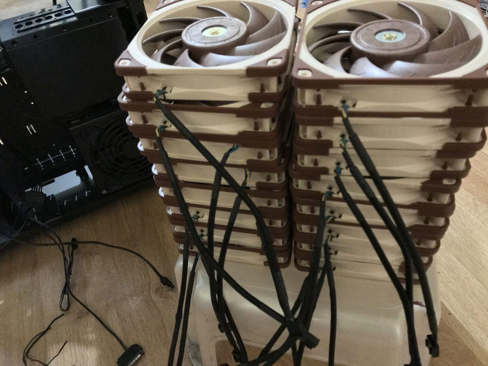 Progress image with all the fans.