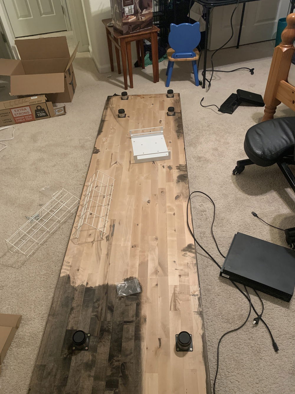 That was an unfinished butcher block counter top from Lowes (207.00)  Heavy beast!