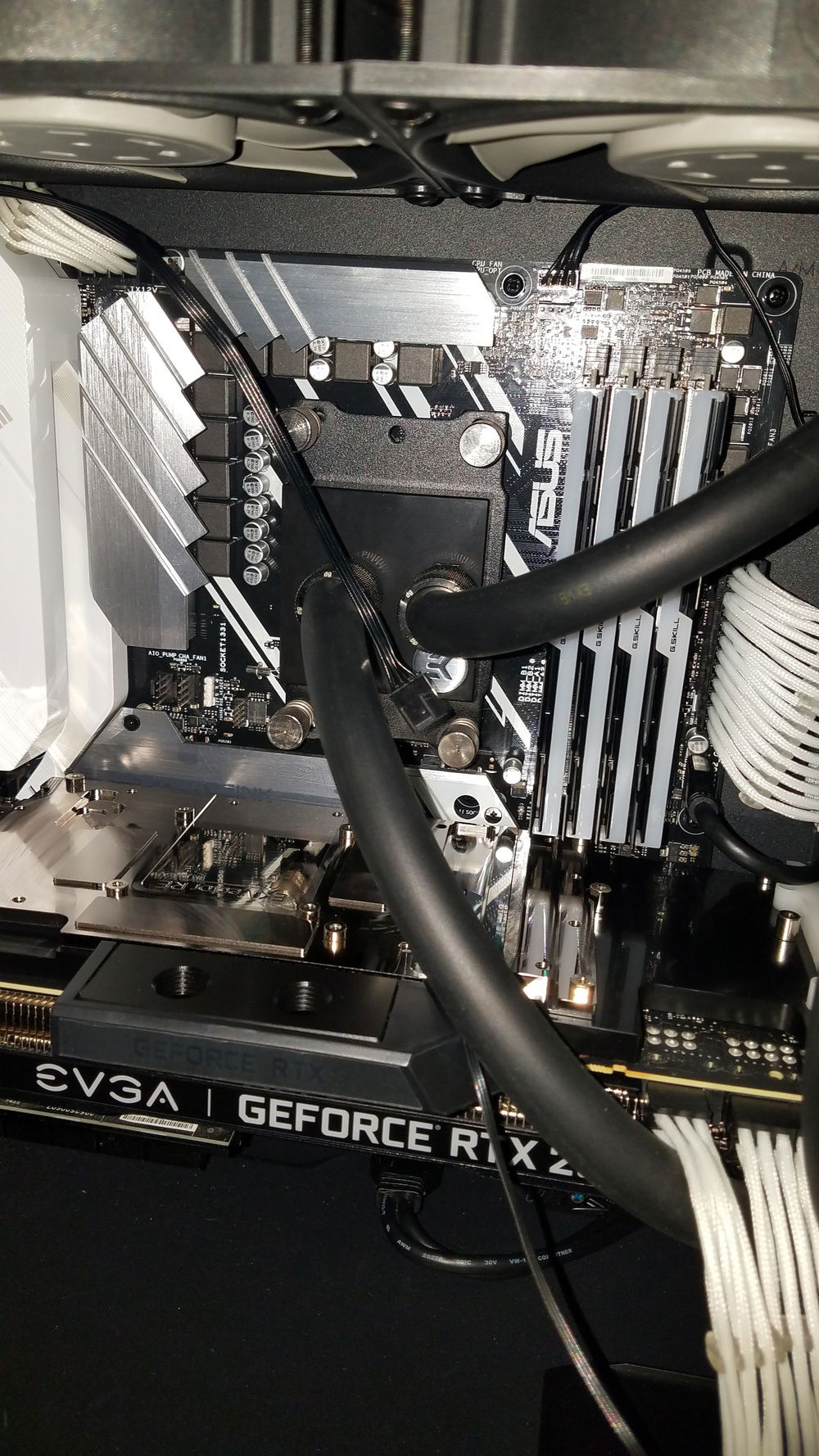 Early GPU block test fit to get a general idea where tubing needs to go