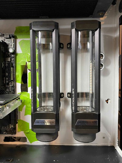 test fit of the heatkiller reservoirs