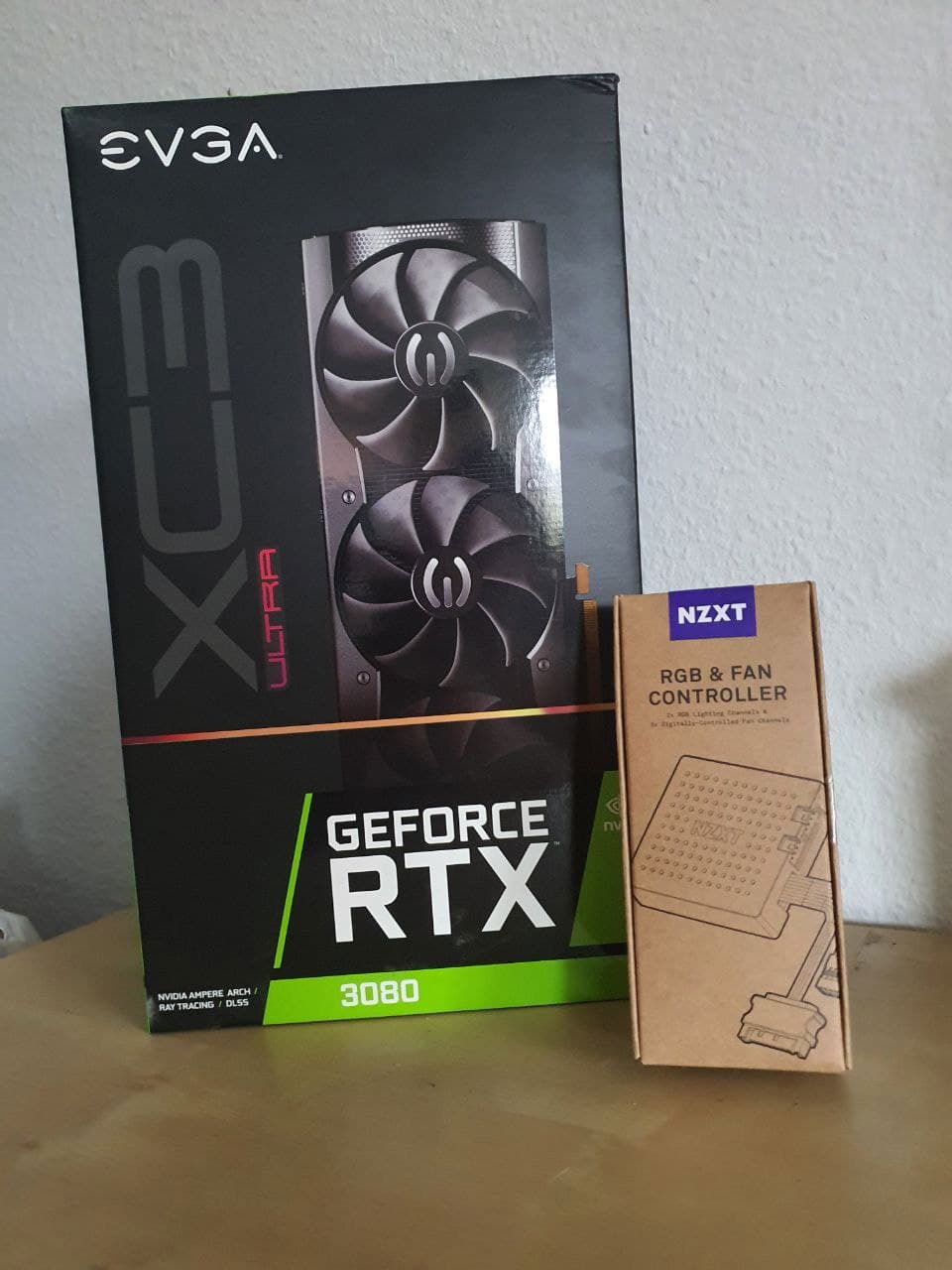 Boxes 3/3: My 3080 finally arrived! And the new NZXT Fan controller will make sure the card gets enough air from the intake fans.