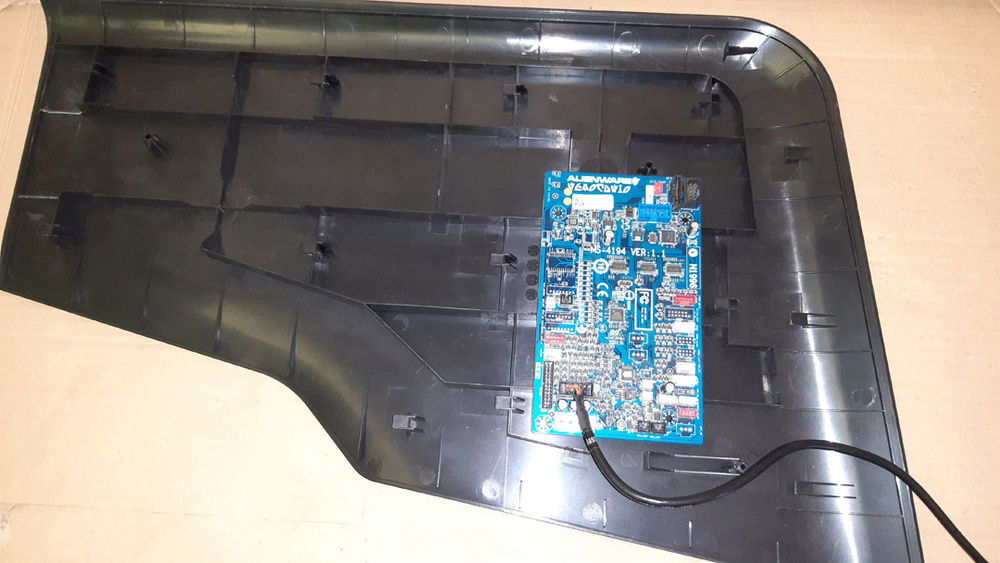 Taking measurement for placing the Alienware LED control board