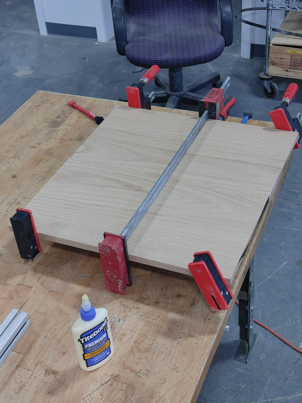 Gluing the two 1x12s together.