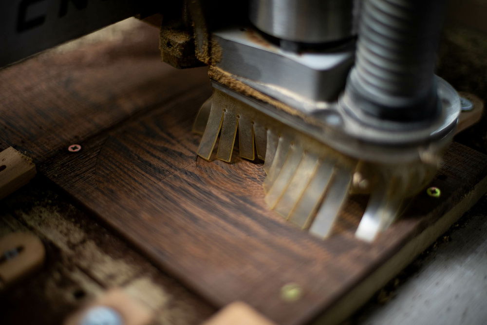 CNC work on the front logo with SEGMAG A1060-VR