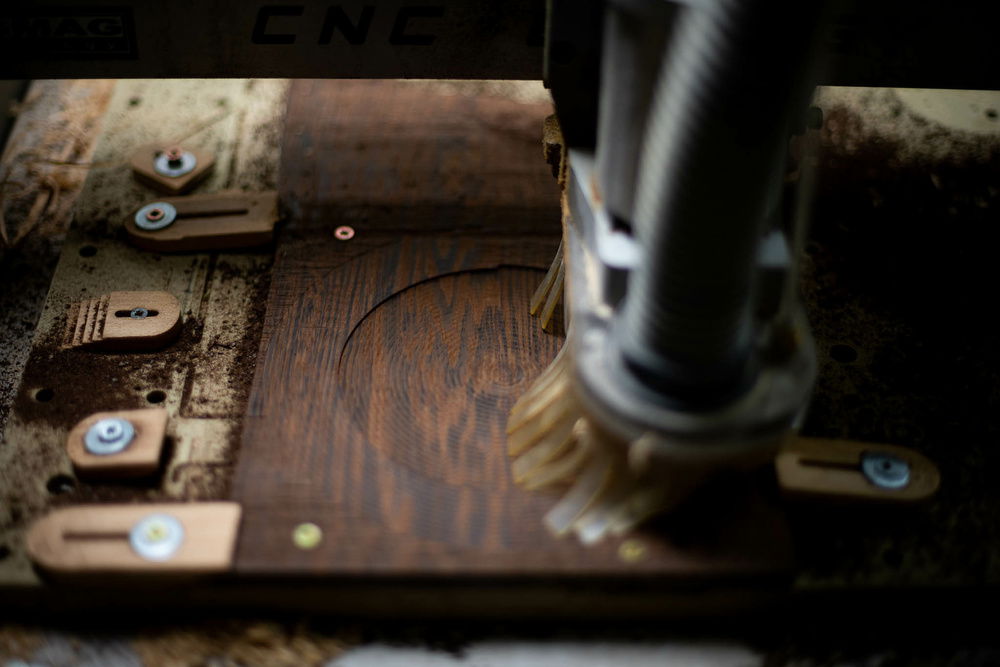 CNC work on the front logo with SEGMAG A1060-VR