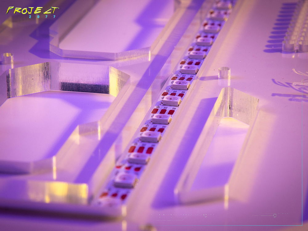 Motherboard tray RGB strip.