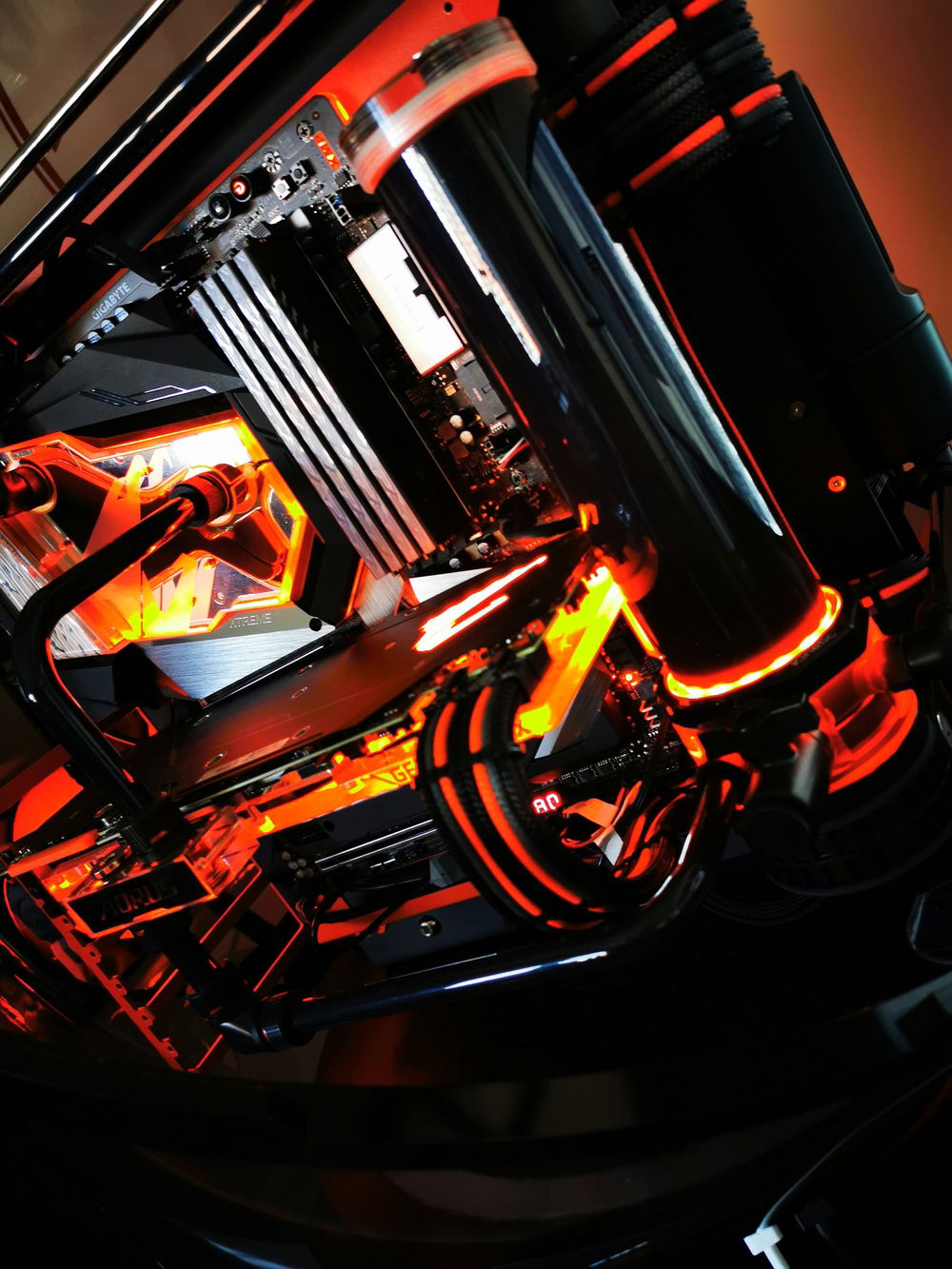 Side view inside case