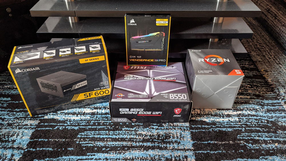 old pc had i5 3350p, so all new; sfx psu because of the case