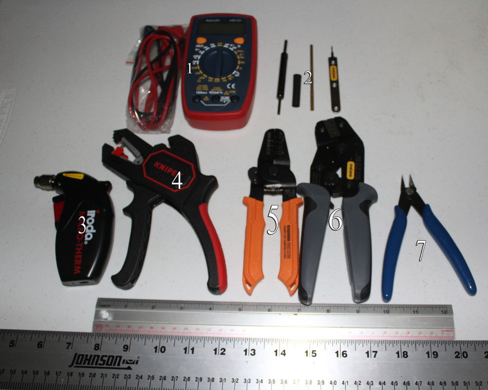Tools for cable making.