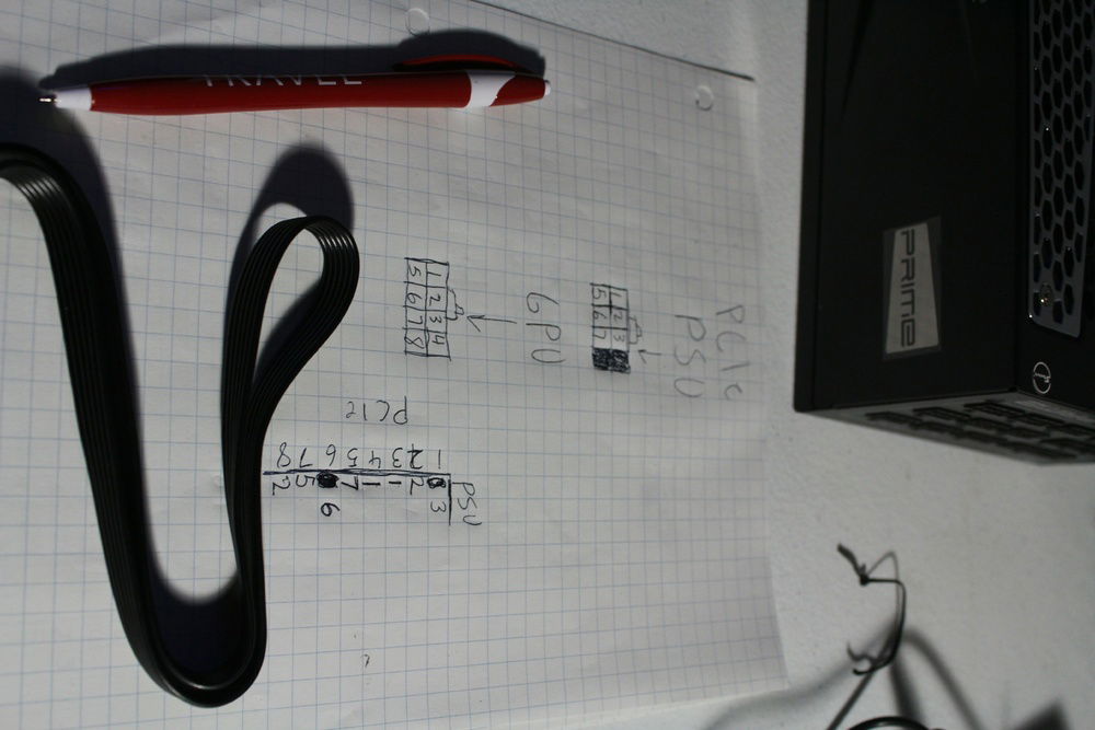 PCI-E (GPU) pinout for Seasonic's Prime TX-1000 Power Supply.