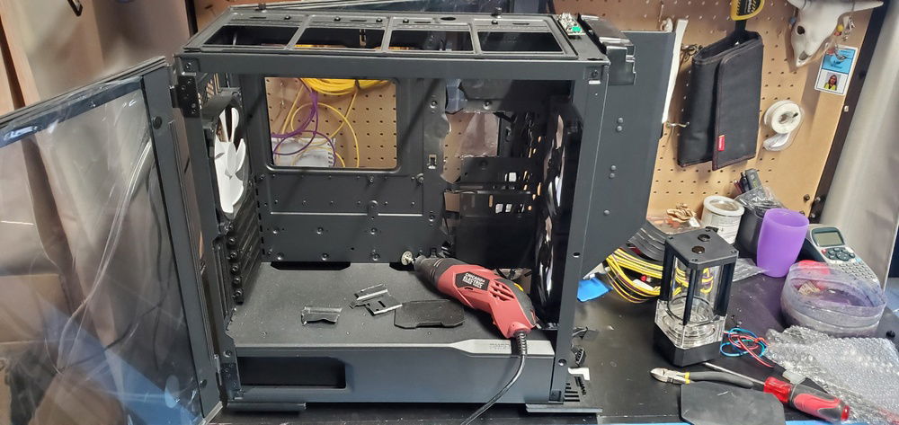 When its a ATX case...but u have a eATX board...u make it happen